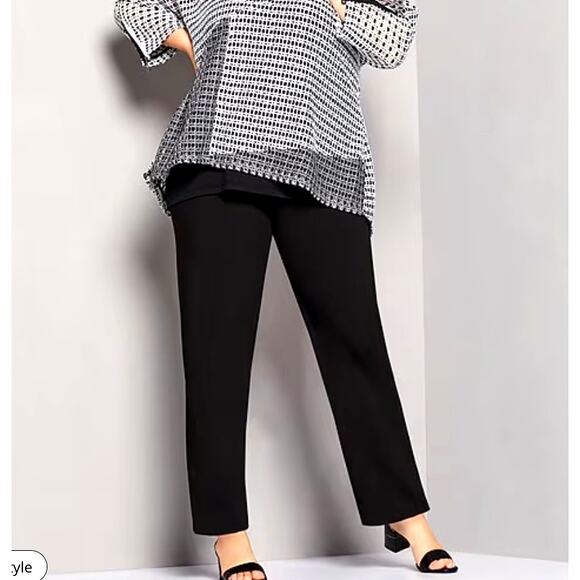 Calvin Klein Pants - Calvin Klein Flat Front Ponte Ankle Dress Pants | Plus 24W, Black NEW!